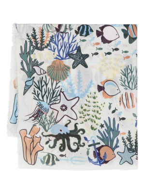 

Seabed-print modal scarf, Bimba y Lola Seabed-print modal scarf