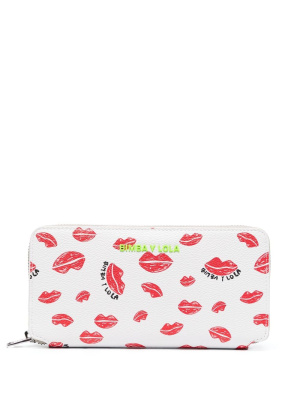 

Lip-print zipped wallet, Bimba y Lola Lip-print zipped wallet