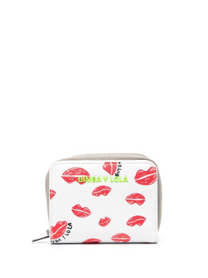 

Lip-print zipped wallet, Bimba y Lola Lip-print zipped wallet