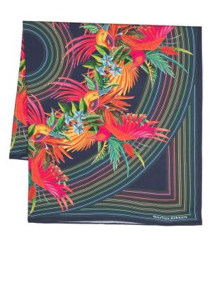 

Striped rainforest-print scarf, Marlies Dekkers Striped rainforest-print scarf