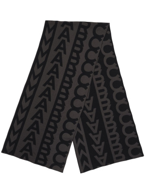 

Wool monogram-pattern knit scarf, Marc Jacobs Wool monogram-pattern knit scarf