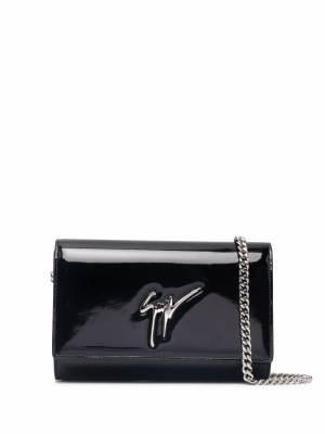 

Logo-plaque vinyl clutch bag, Giuseppe Zanotti Logo-plaque vinyl clutch bag