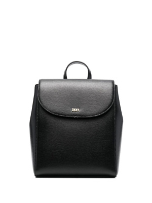 

Logo-lettering leather backpack, DKNY Logo-lettering leather backpack