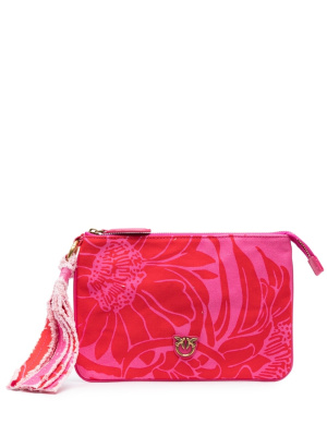 

Floral-print canvas clutch bag, PINKO Floral-print canvas clutch bag