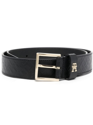 

Monogram-embossed buckle belt, Tommy Hilfiger Monogram-embossed buckle belt