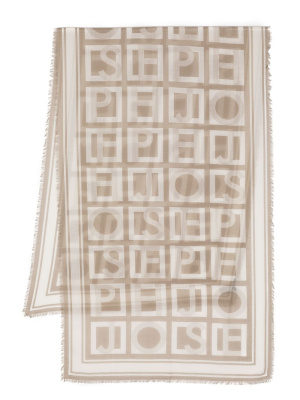

Logo check-print silk-wool scarf, JOSEPH Logo check-print silk-wool scarf