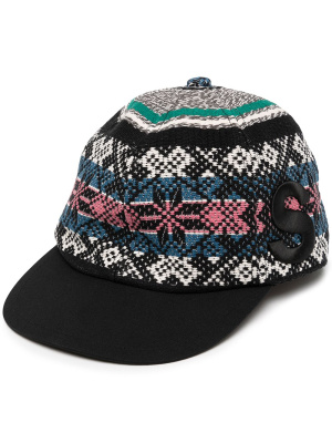 

Fair isle intarsia-knit cap, Sacai Fair isle intarsia-knit cap