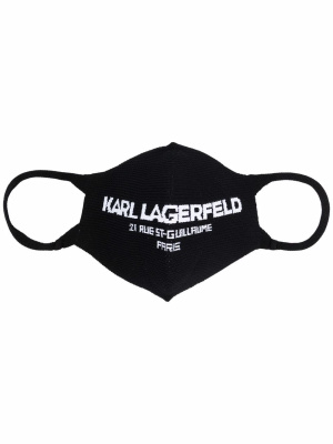 

Logo-embroidered knitted facemask, Karl Lagerfeld Logo-embroidered knitted facemask