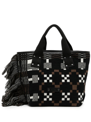 

Geometric-print tassel tote bag, Sacai Geometric-print tassel tote bag