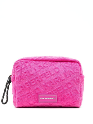 

K/Logo embossed makeup bag, Karl Lagerfeld K/Logo embossed makeup bag