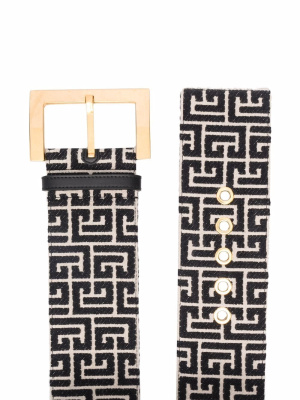 

B-Classic jacquard monogram belt, Balmain B-Classic jacquard monogram belt