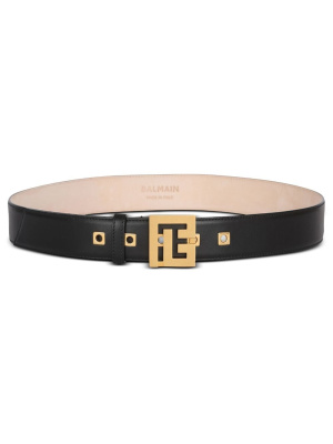 

Logo-plaque leather belt, Balmain Logo-plaque leather belt