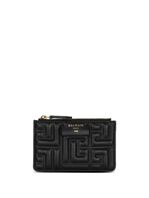 

Zipped quilted leather card holder, Balmain Zipped quilted leather card holder