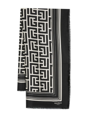 

Monogram-pattern silk scarf, Balmain Monogram-pattern silk scarf