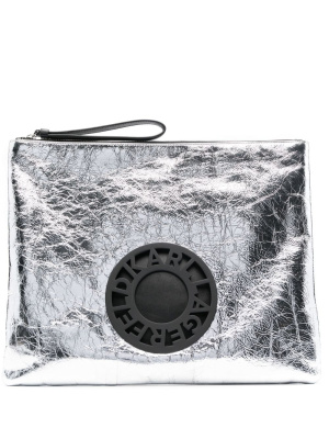 

K\Disk metallic clutch bag, Karl Lagerfeld K\Disk metallic clutch bag