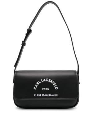 

Logo-print leather shoulder bag, Karl Lagerfeld Logo-print leather shoulder bag