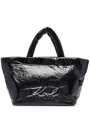 

K/Signature logo-plaque tote bag, Karl Lagerfeld K/Signature logo-plaque tote bag