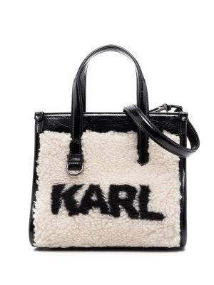 

K/Skuare shearling tote bag, Karl Lagerfeld K/Skuare shearling tote bag
