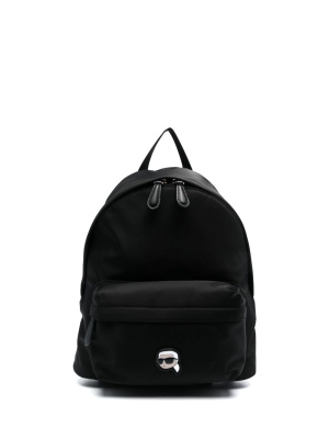 

Logo-patch faux-leather backpack, Karl Lagerfeld Logo-patch faux-leather backpack