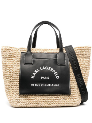 

Rue St-Guillame raffia tote bag, Karl Lagerfeld Rue St-Guillame raffia tote bag