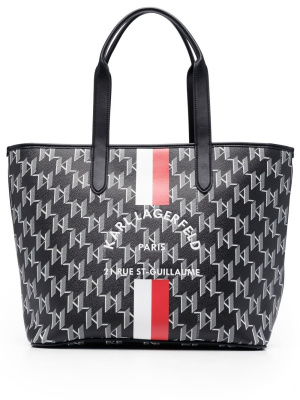 

Logo-print monogram tote bag, Karl Lagerfeld Logo-print monogram tote bag