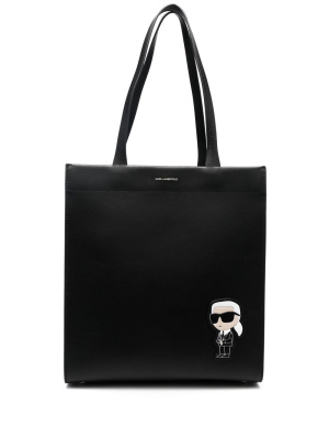 

Appliqué-logo calf-leather bag, Karl Lagerfeld Appliqué-logo calf-leather bag