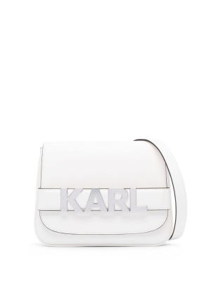 

K/Letters recycled-leather shoulder bag, Karl Lagerfeld K/Letters recycled-leather shoulder bag