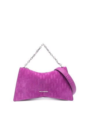 

K/Seven Element suede shoulder bag, Karl Lagerfeld K/Seven Element suede shoulder bag