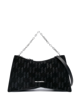 

K/Seven Element suede shoulder bag, Karl Lagerfeld K/Seven Element suede shoulder bag