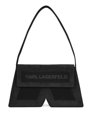 

IKON/K suede shoulder bag, Karl Lagerfeld IKON/K suede shoulder bag