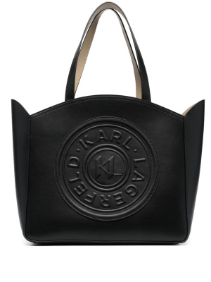 

Large K/Circle debossed-logo tote bag, Karl Lagerfeld Large K/Circle debossed-logo tote bag