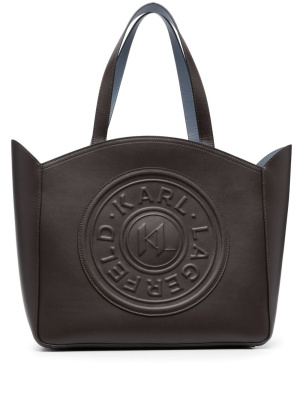 

Large K/Circle debossed-logo tote bag, Karl Lagerfeld Large K/Circle debossed-logo tote bag