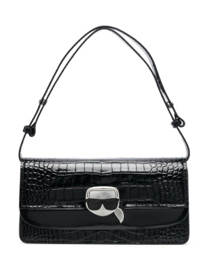 

Ikonik crocodile-embossed shoulder bag, Karl Lagerfeld Ikonik crocodile-embossed shoulder bag