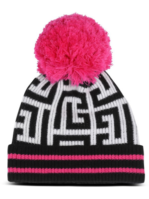 

Knitted logo-pattern beanie, Balmain Knitted logo-pattern beanie