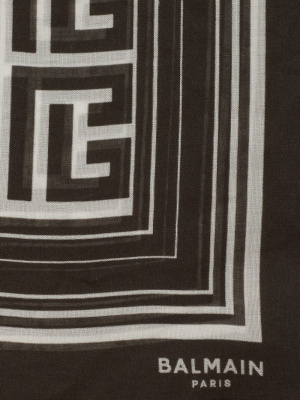 

Monogram-pattern silk scarf, Balmain Monogram-pattern silk scarf