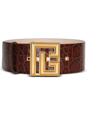 

Embossed crocodile effect belt, Balmain Embossed crocodile effect belt