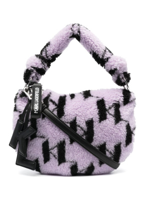 

K/Knotted faux-shearling bag, Karl Lagerfeld K/Knotted faux-shearling bag