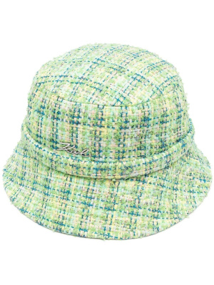 

K/Signature bouclé bucket hat, Karl Lagerfeld K/Signature bouclé bucket hat