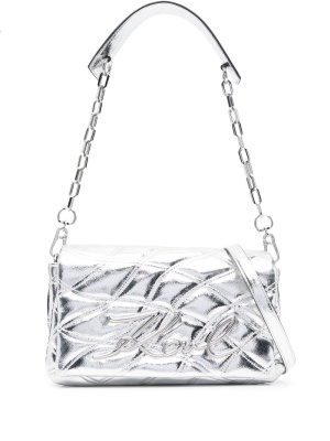 

K/Signature Soft Quilt metallic bag, Karl Lagerfeld K/Signature Soft Quilt metallic bag