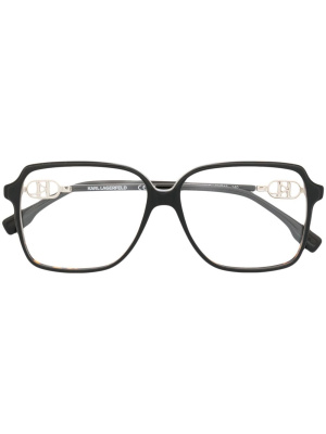 

Square-frame tortoiseshell glasses, Karl Lagerfeld Square-frame tortoiseshell glasses