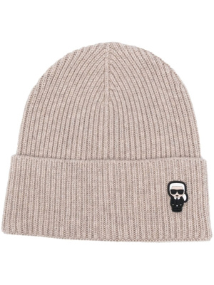 

Logo-patch ribbed-knit hat, Karl Lagerfeld Logo-patch ribbed-knit hat