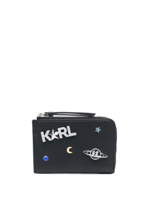 

K/Swing logo-embellished zipped cardholder, Karl Lagerfeld K/Swing logo-embellished zipped cardholder
