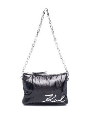 

Signature-detail shoulder bag, Karl Lagerfeld Signature-detail shoulder bag
