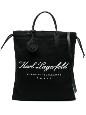 

Logo-print recycled cotton tote bag, Karl Lagerfeld Logo-print recycled cotton tote bag