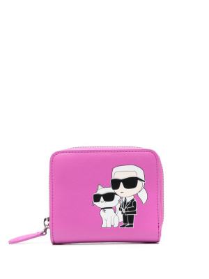 

Logo-patch leather purse, Karl Lagerfeld Logo-patch leather purse