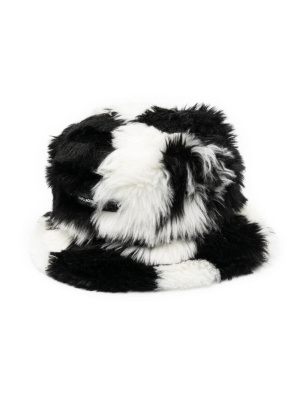 

K/Check faux-fur bucket hat, Karl Lagerfeld K/Check faux-fur bucket hat