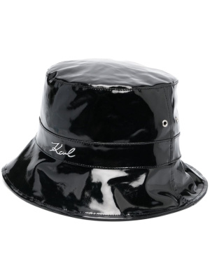 

Patent-finish bucket hat, Karl Lagerfeld Patent-finish bucket hat