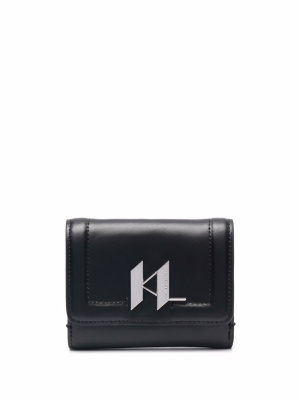 

Logo plaque leather wallet, Karl Lagerfeld Logo plaque leather wallet