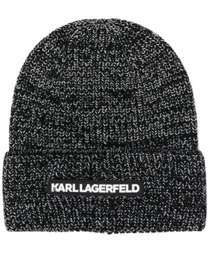 

Logo-patch beanie, Karl Lagerfeld Logo-patch beanie