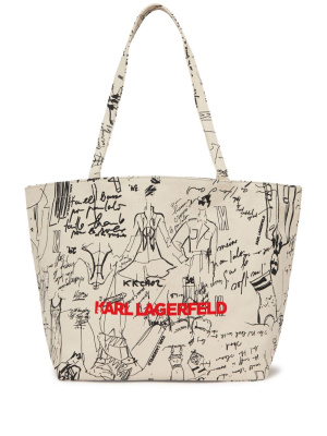 

K/Archive canvas shopping tote, Karl Lagerfeld K/Archive canvas shopping tote
